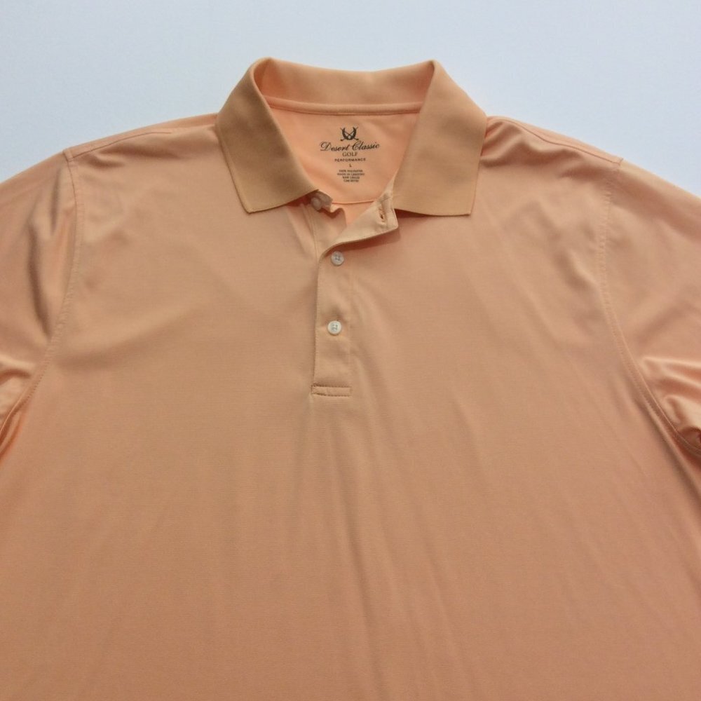 DESERT Classic Mens Golf Shirt Size Large Orange